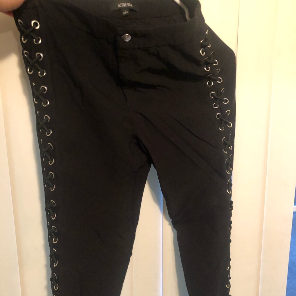 Laced up jeggings